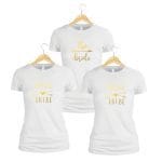 Set 3 tricouri personalizate, Mireasa, Domnisoare de onoare, Bumbac, Alb, TMD010 - imagine 5