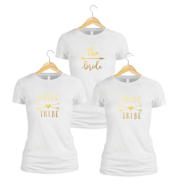 Set 3 tricouri personalizate, Mireasa, Domnisoare de onoare, Bumbac, Alb, TMD010 - imagine 5