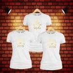 Set 3 tricouri personalizate, Mireasa, Domnisoare de onoare, Bumbac, Alb, TMD010 - imagine 4