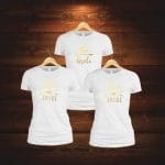 Set 3 tricouri personalizate, Mireasa, Domnisoare de onoare, Bumbac, Alb, TMD010 - imagine 2