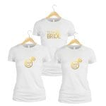 Set 3 tricouri personalizate, Mireasa, Domnisoare de onoare, Bumbac, Alb, TMD011 - imagine 2