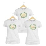 Set 3 tricouri personalizate, Mireasa, Domnisoare de onoare, Bumbac, Alb, TMD012 - imagine 2