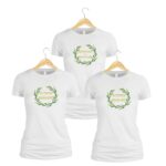 Set 3 tricouri personalizate, Mireasa, Domnisoare de onoare, Bumbac, Alb, TMD015 - imagine 2