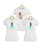 Set 3 tricouri personalizate, Mireasa, Domnisoare de onoare, Bumbac, Alb, TMD018 - imagine 2