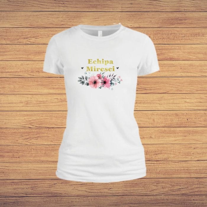 Tricou domnisoara de onoare personalizat, Bumbac, Alb, TMD017.1 - imagine 5