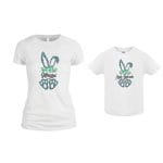 Set 2 Tricouri Pentru Paste, Mama-fiica, Bumbac, Alb, TP10