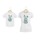 Set 2 Tricouri Pentru Paste, Mama-fiica, Bumbac, Alb, TP10 - imagine 3