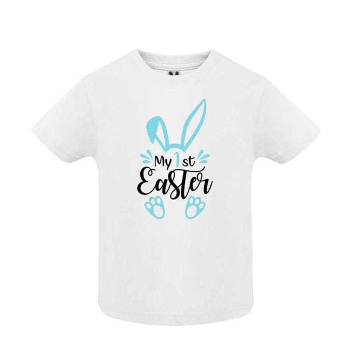 Tricou baiat, Primul Paste, Bumbac, Alb, TP15 - imagine 1