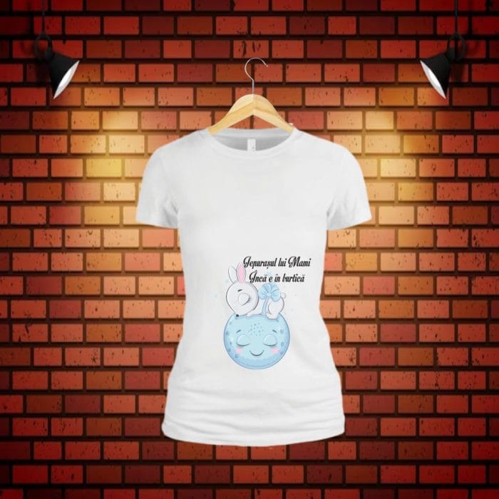 Tricou Pentru Paste, Viitoare mamica, Gravida, Bumbac, Alb, TP21 - imagine 4