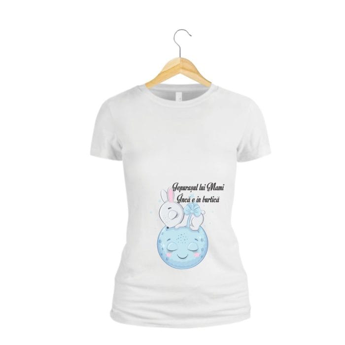 Tricou Pentru Paste, Viitoare mamica, Gravida, Bumbac, Alb, TP21 - imagine 3
