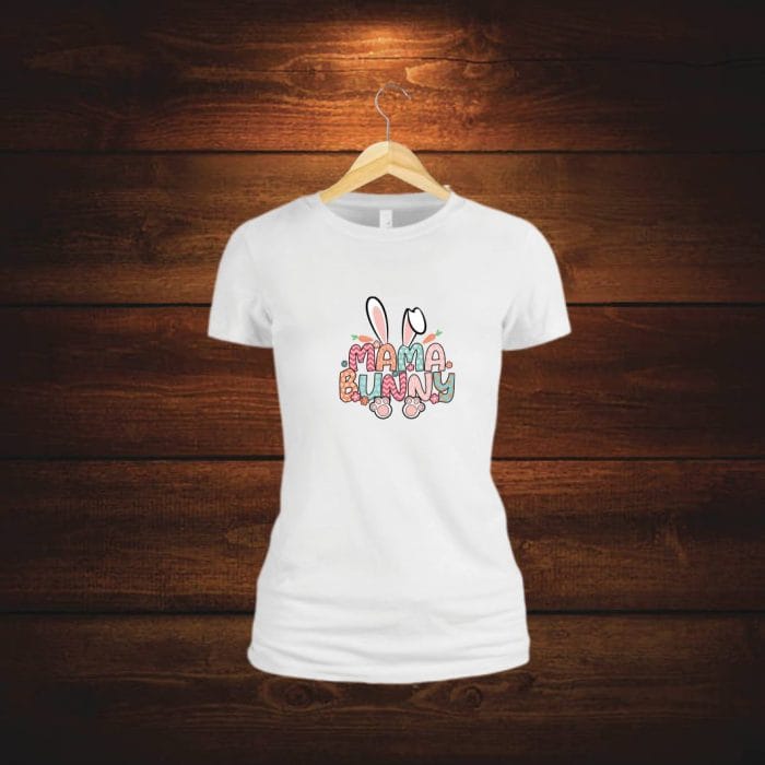 Tricou Pentru Paste, Mamica, Bumbac, Alb, TP22 - imagine 4