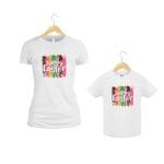 Set Tricouri Paște, Mama-fiica, Alb, TP38 - imagine 2