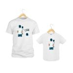 Set 2 Tricouri ,Tata-Fiu, Bumbac, Alb, TU41 - imagine 2