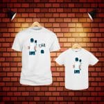 Set 2 Tricouri ,Tata-Fiu, Bumbac, Alb, TU41 - imagine 5