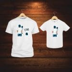 Set 2 Tricouri ,Tata-Fiu, Bumbac, Alb, TU41 - imagine 4