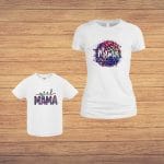 Set 2 Tricouri , Mama-fiica, Bumbac, Alb, TU44 - imagine 3