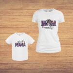 Set 2 Tricouri , Mama-fiica, Bumbac, Alb, TU45 - imagine 4