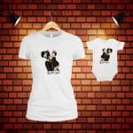 Set 2 Tricouri , Mama-fiica, Bumbac, Alb, TU48 - imagine 5