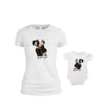 Set 2 Tricouri , Mama-fiica, Bumbac, Alb, TU48