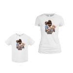 Set 2 Tricouri , Mama-fiu, Bumbac, Alb, TU54