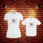 Set 2 Tricouri , Mama-fiica, Bumbac, Alb, TU59 - imagine 5