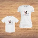 Set 2 Tricouri , Mama-fiica, Bumbac, Alb, TU59 - imagine 4
