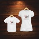 Set 2 Tricouri , Mama-fiica, Bumbac, Alb, TU59 - imagine 3