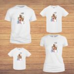 Set 4 Tricouri , Familie, Bumbac, Alb, TU60 - imagine 4