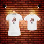 Set 2 Tricouri , Mama-fiica, Bumbac, Alb, TU63 - imagine 5