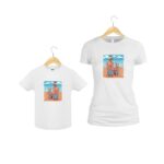 Set 2 Tricouri , Mama-fiica, Bumbac, Alb, TU65 - imagine 2