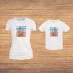 Set 2 Tricouri , Mama-fiica, Bumbac, Alb, TU65 - imagine 3