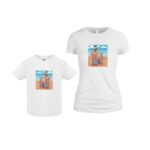 Set 2 Tricouri , Mama-fiica, Bumbac, Alb, TU65