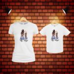 Set 2 Tricouri , Mama-fiica, Bumbac, Alb, TU66 - imagine 5