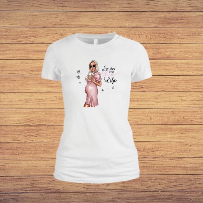 Tricou dama, Lovin The Mom Life, Bumbac, Alb, TU71 - imagine 4