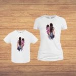 Set 2 Tricouri , Mama-fiica, Bumbac, Alb, TU77 - imagine 4