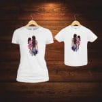 Set 2 Tricouri , Mama-fiica, Bumbac, Alb, TU77 - imagine 3