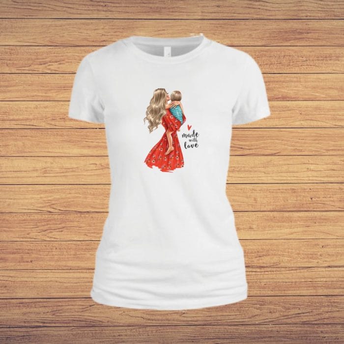 Tricou dama, Made With Love, Bumbac, Alb, TU78 - imagine 4