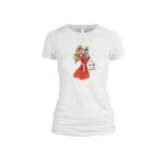 Tricou dama, Made With Love, Bumbac, Alb, TU78