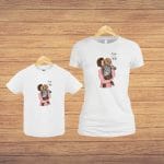 Set 2 Tricouri , Mama-fiica, Bumbac, Alb, TU82 - imagine 4