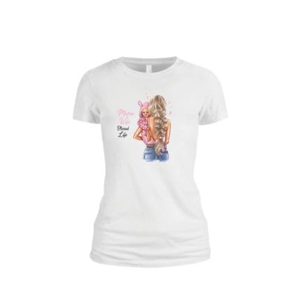 Tricou dama, Mama, Bumbac, Alb, TU84