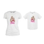 Set 2 Tricouri , Mama-fiica, Bumbac, Alb, TU90