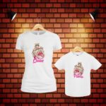 Set 2 Tricouri , Mama-fiica, Bumbac, Alb, TU90 - imagine 4