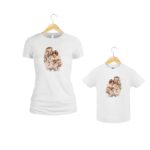 Set 2 Tricouri , Mama-fiica, Bumbac, Alb, TU92 - imagine 2