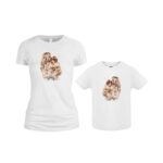 Set 2 Tricouri , Mama-fiica, Bumbac, Alb, TU92