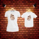 Set 2 Tricouri , Mama-fiica, Bumbac, Alb, TU92 - imagine 5