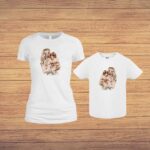 Set 2 Tricouri , Mama-fiica, Bumbac, Alb, TU92 - imagine 4