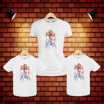 Set 3 Tricouri, Mama-fiica, Bumbac, Alb, TU93 - imagine 5