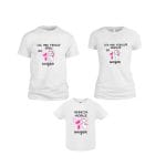 Set 3 tricouri pentru aniversarea de 1 an, taiere mot, Pisica Marrie, Bumbac, Alb, TM15