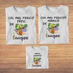 Set 3 tricouri pentru aniversarea de 1 an, taiere mot, Safari, Bumbac, Alb, TM24 - imagine 5