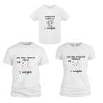 Set 3 tricouri pentru aniversarea de 1 an, taiere mot, Elefantica, Bumbac, Alb, TM40